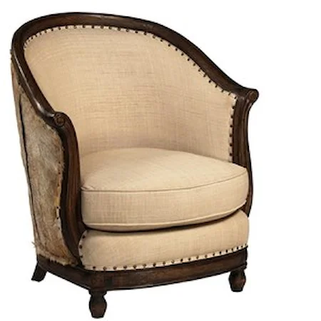 Rustic Dakota Chair with Hair-on-Hide Leather Back